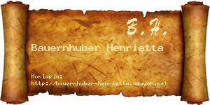 Bauernhuber Henrietta névjegykártya